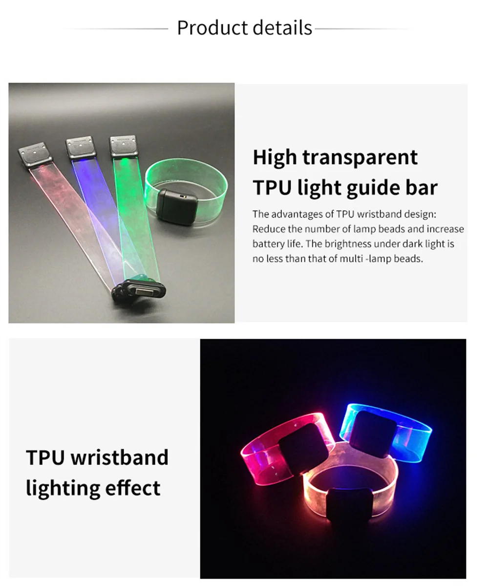 1Pcs LED Battery Light-emitting Bracelet Running Armband Flashing Safety Light Band Magnetic Luminous Warning Safety Light