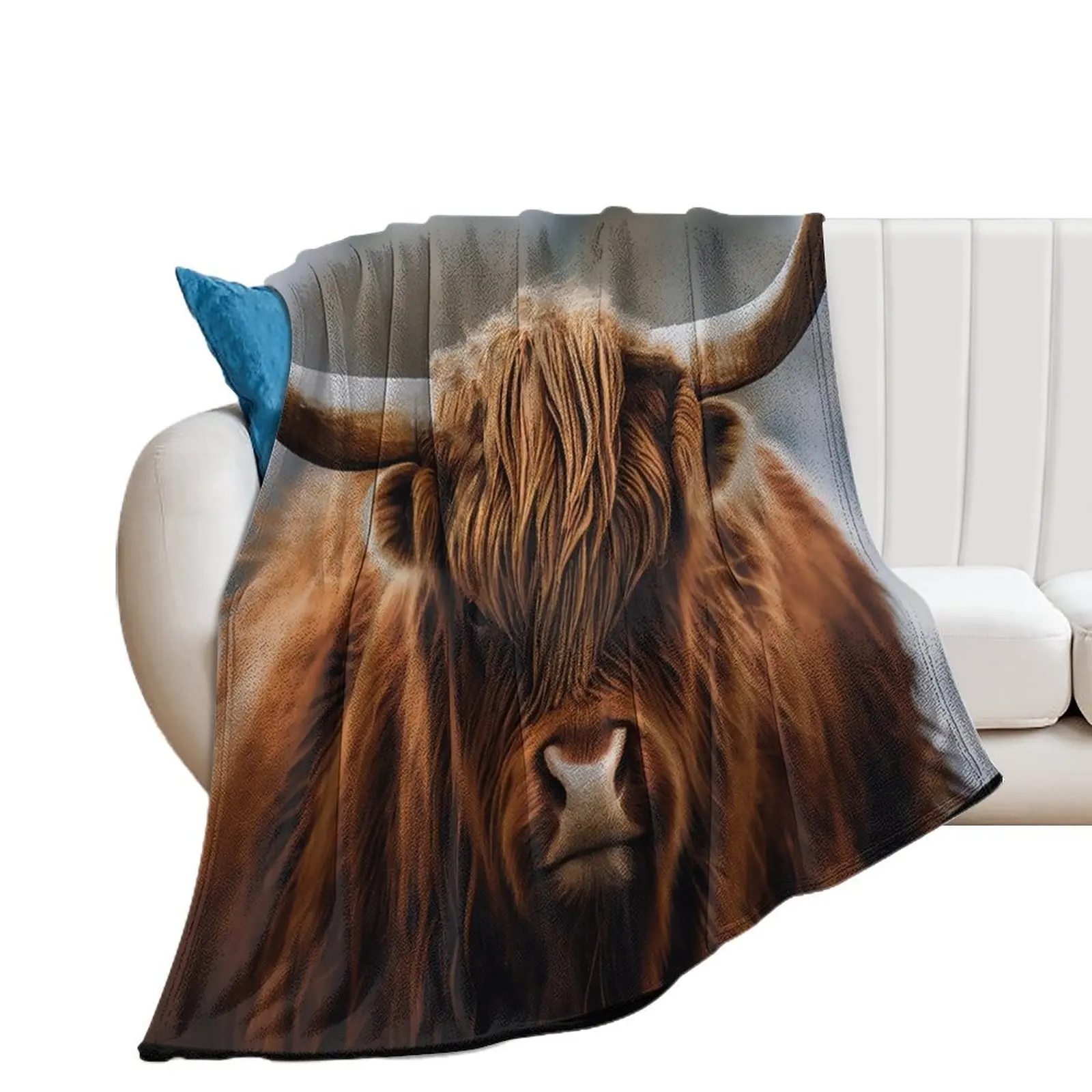 The Great One, Highland Cow in Colour Throw Blanket Luxury Throw Designers funny gift For Sofa Thin Blankets