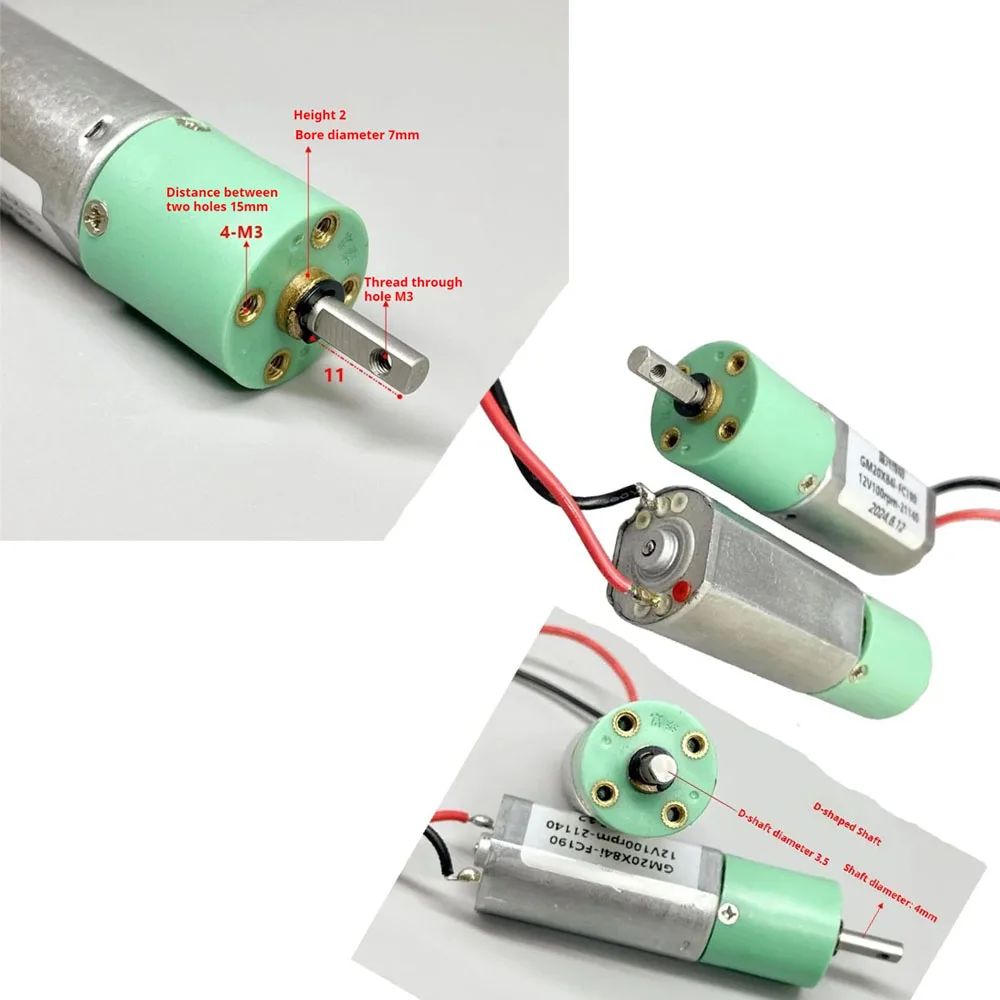 

DC3-12V 190 Planetary Gear Motor Variable Speed Motor High Torque 100RPM Planetary Gear Motor 1PCS