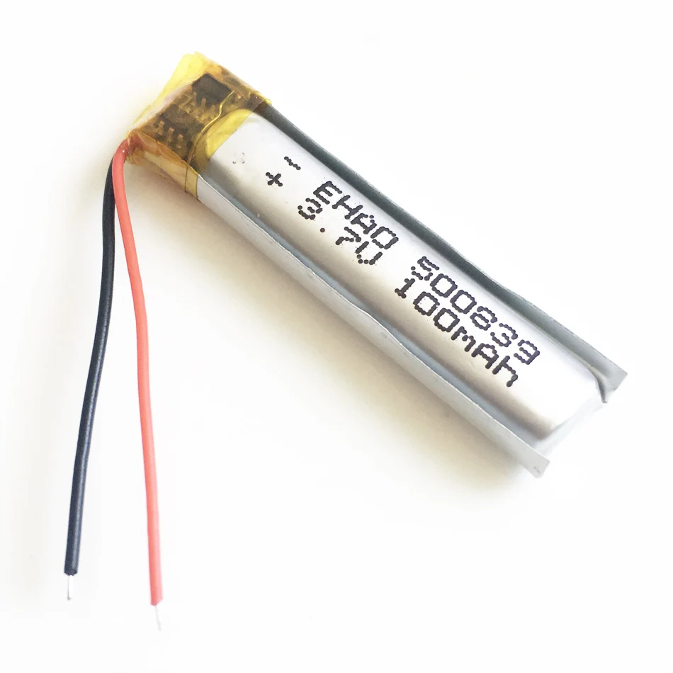 10 szt. Akumulator litowo-polimerowy LiPo 3,7 V 100 mAh 500839 Do zestawu słuchawkowego Bluetooth Mp3 PAD DVD E-book