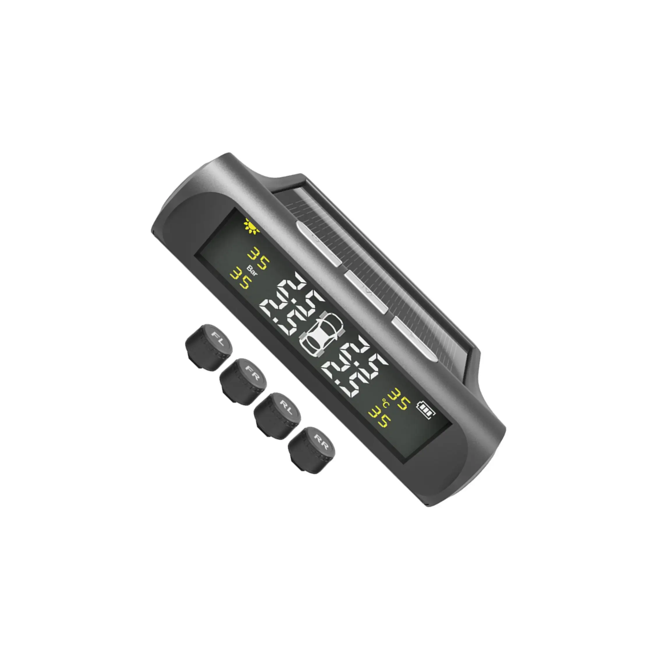 

Solar Power And USB Charging 4 External Sensors Durable Tire Pressure Alarm Made Durable Ensures Longevity Of Tire