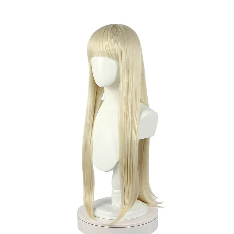 Anime Yomoduki Runa Cosplay Wigs 80cm Women Long Straight Blonde Synthetic Hair