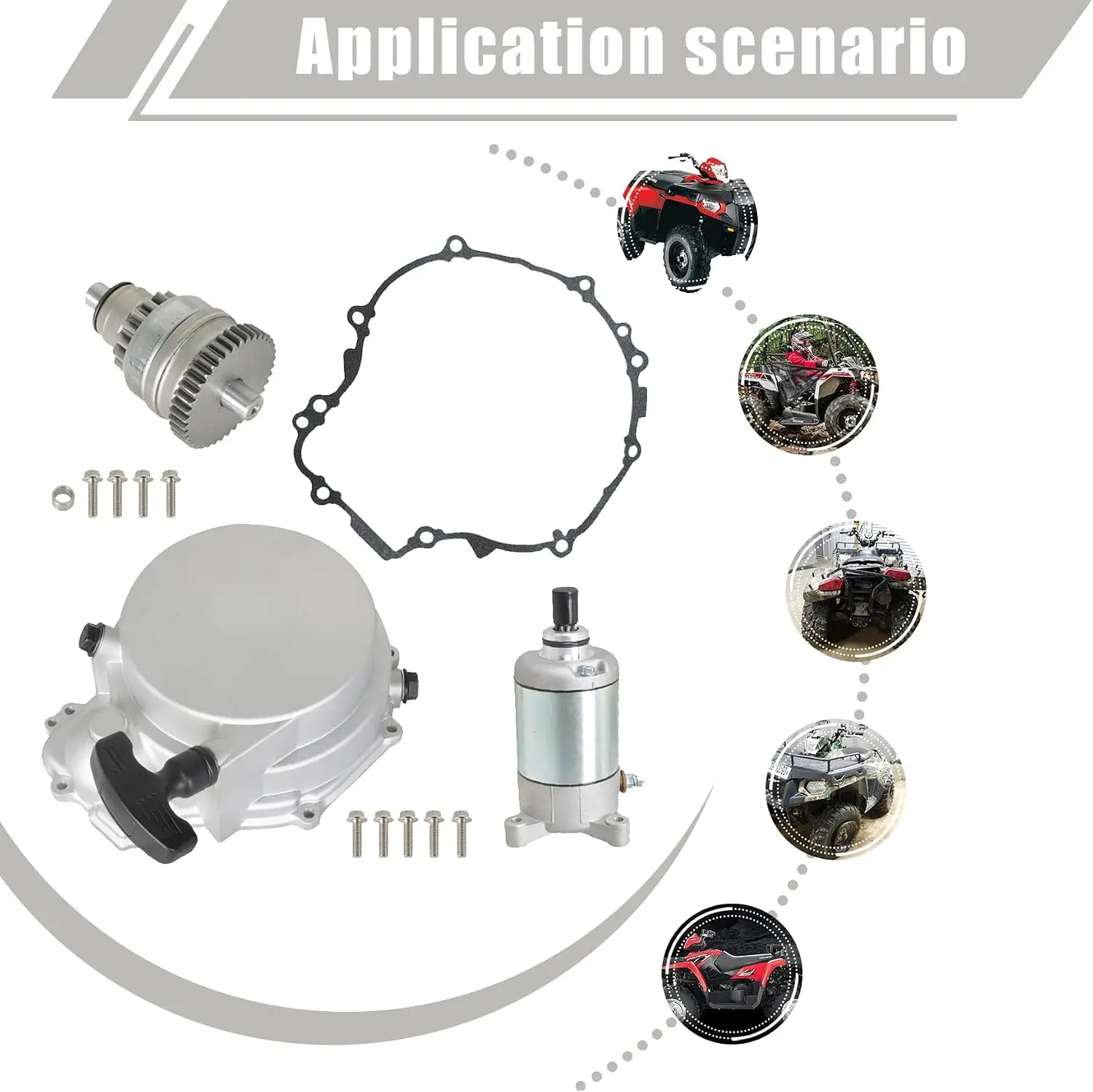 Recoil Starter Pull Start Kit Replacement for Polaris | Pull Start Drive Complete Kit Replacement for Polaris 1996-2013 Sportsma