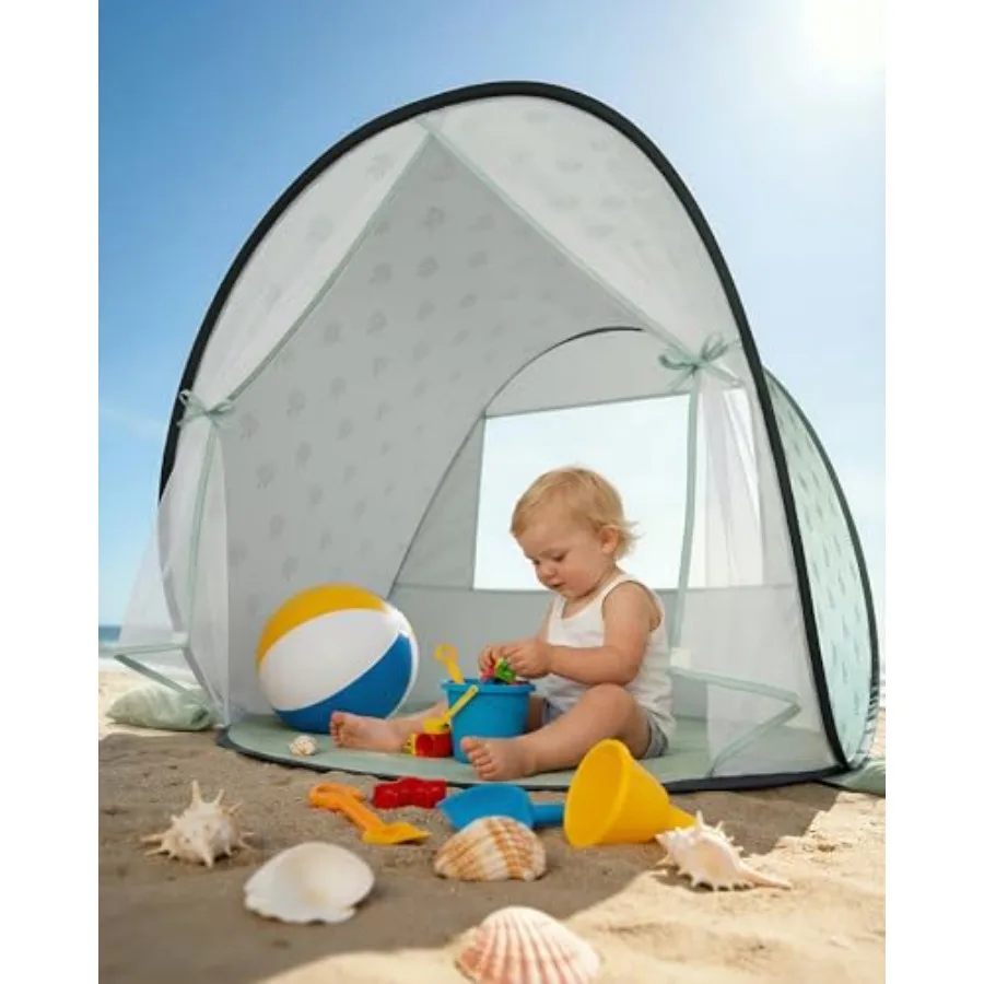 

Baby Beach Tent 2026 Upgrade Pop Up UPF 50+ UV Protection Sun Shelter Canopy with Mosquito Net Portable Outdoor Shade Summer Es