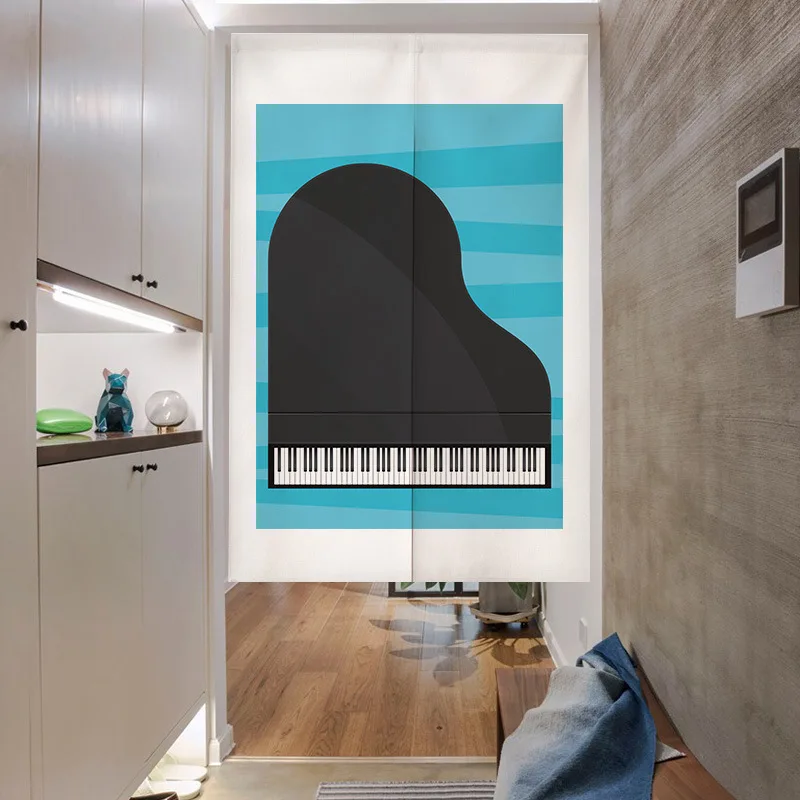 Western musical instruments changing room Curtain Privacy Partition Doorway Curtains Kitchen Entrance Noren Linen Hanging