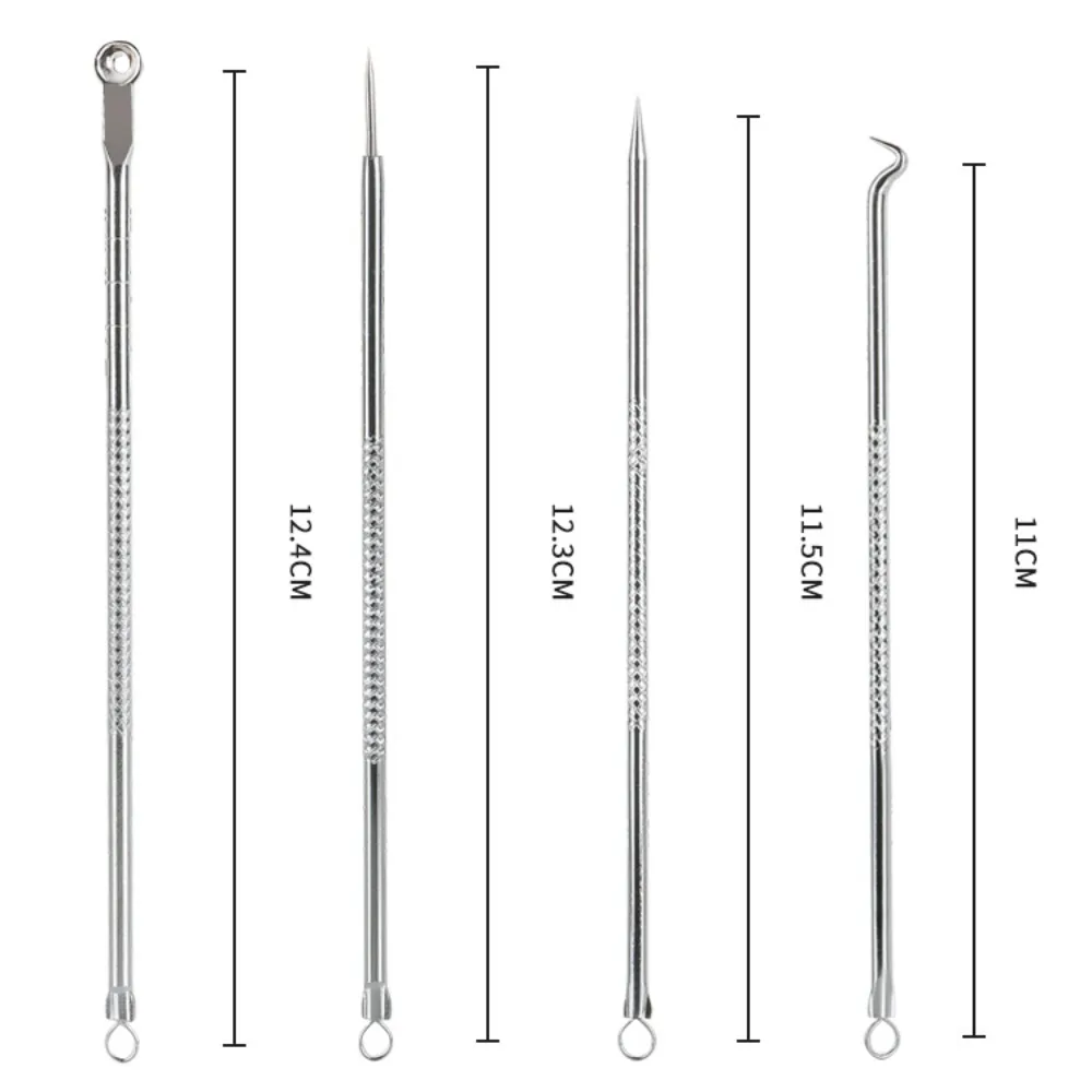 4 Stuks Acne Puistjes Comedondrukker Clip Ultrafijne Pincet Zwarte Stippen Mee-eter Extractor Acne Naald Facial Cleaner huid