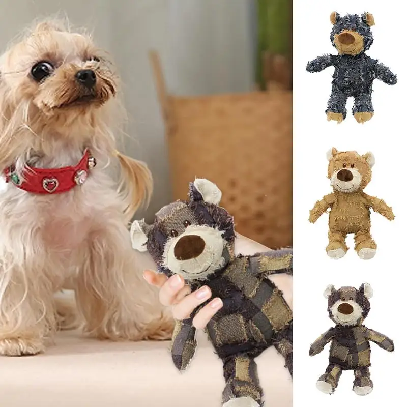 Pet Bear Soundmaking Toy Plush Interactive Dog Toys Grinding Cleaning Teeth Anti Bite Abreact Plaything Bear Pets Supplies