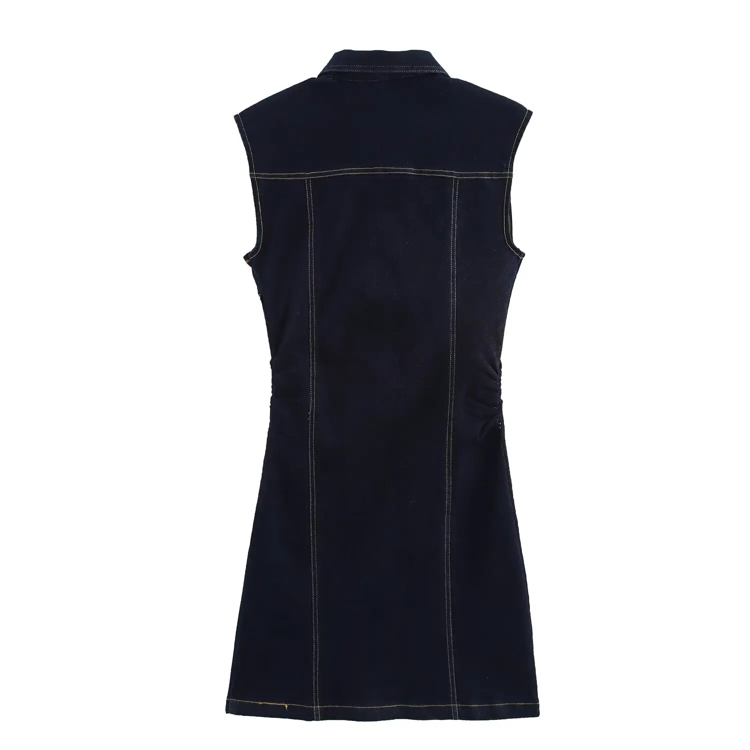 Willshela Women Fashion Denim Single Breasted Vest Mini Dress Turn-down Collar Sleeveless Female Chic Lady Casual Short Vestidos