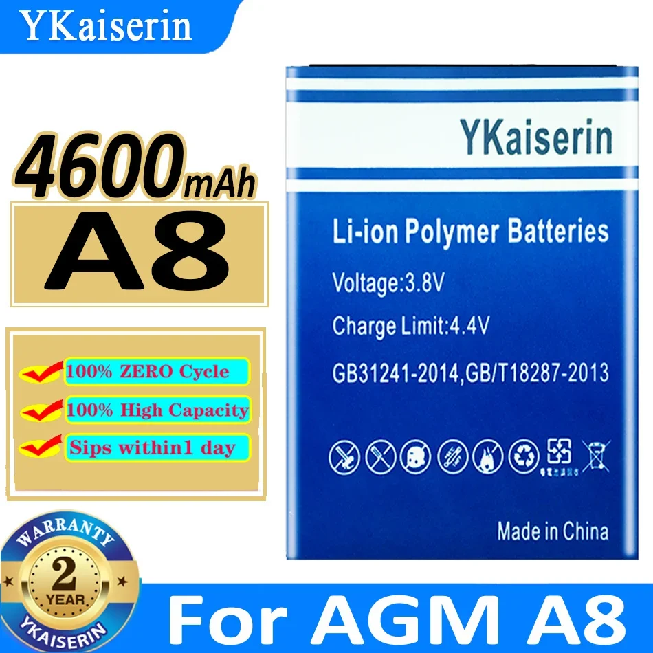 

YKaiserin Replacement Battery A 8 4600mAh For AGM A8 Mobile Phone Bateria + Track NO