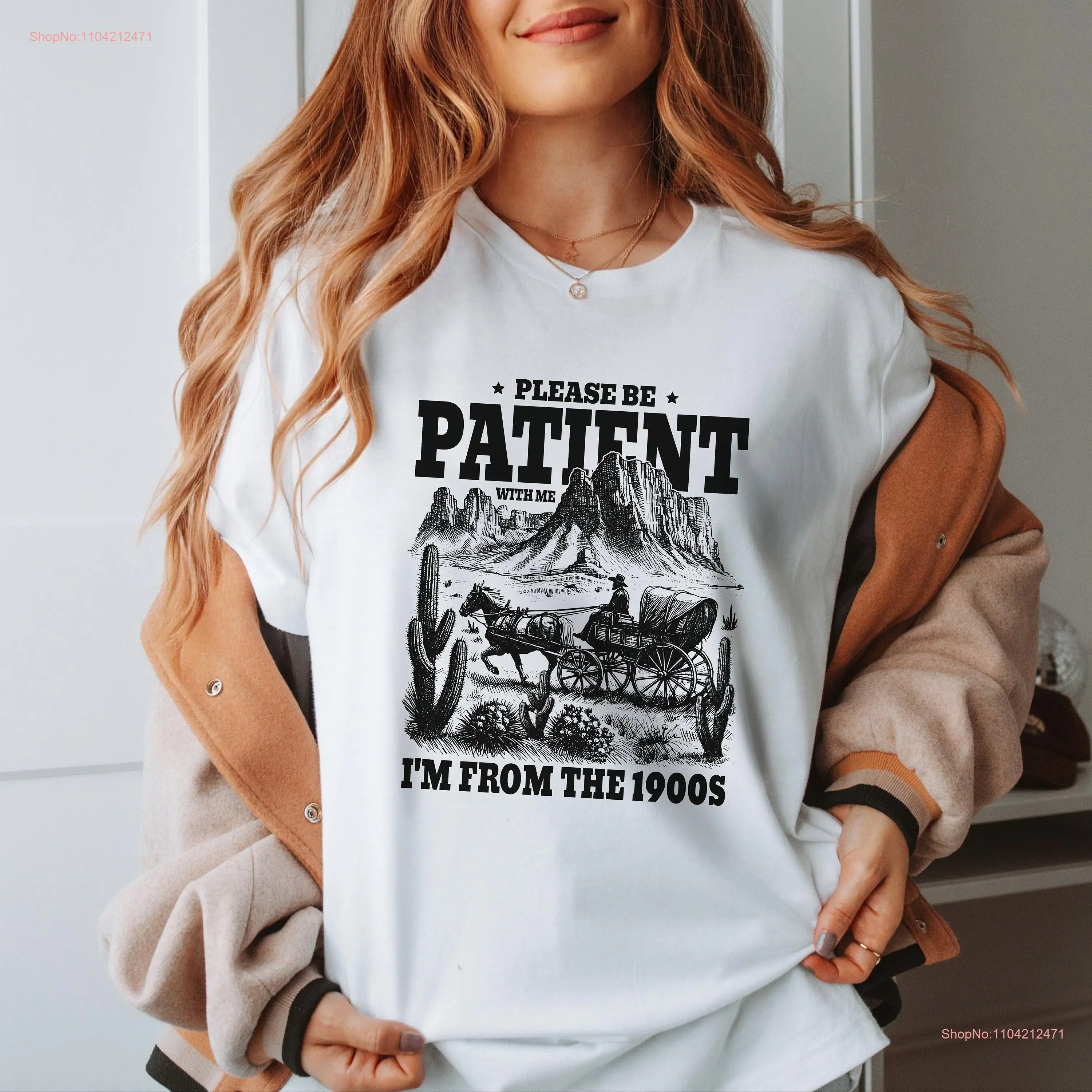 Be Patient With Me T Shirt Vintage 1900 Horse and Buggy Retro 1900s Themed Middle Aged Funny Birth Year Western