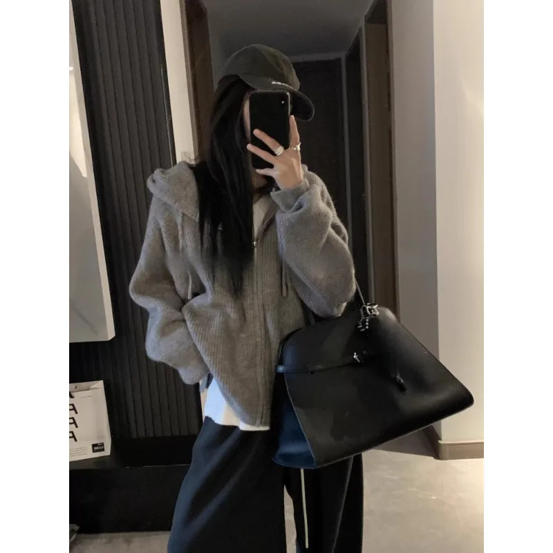 

Американские винтажные серые толстовки на молнии, женские субкультурные пальто с буквенным принтом и капюшоном, женские готические куртки в стиле Харадзюку Y2k