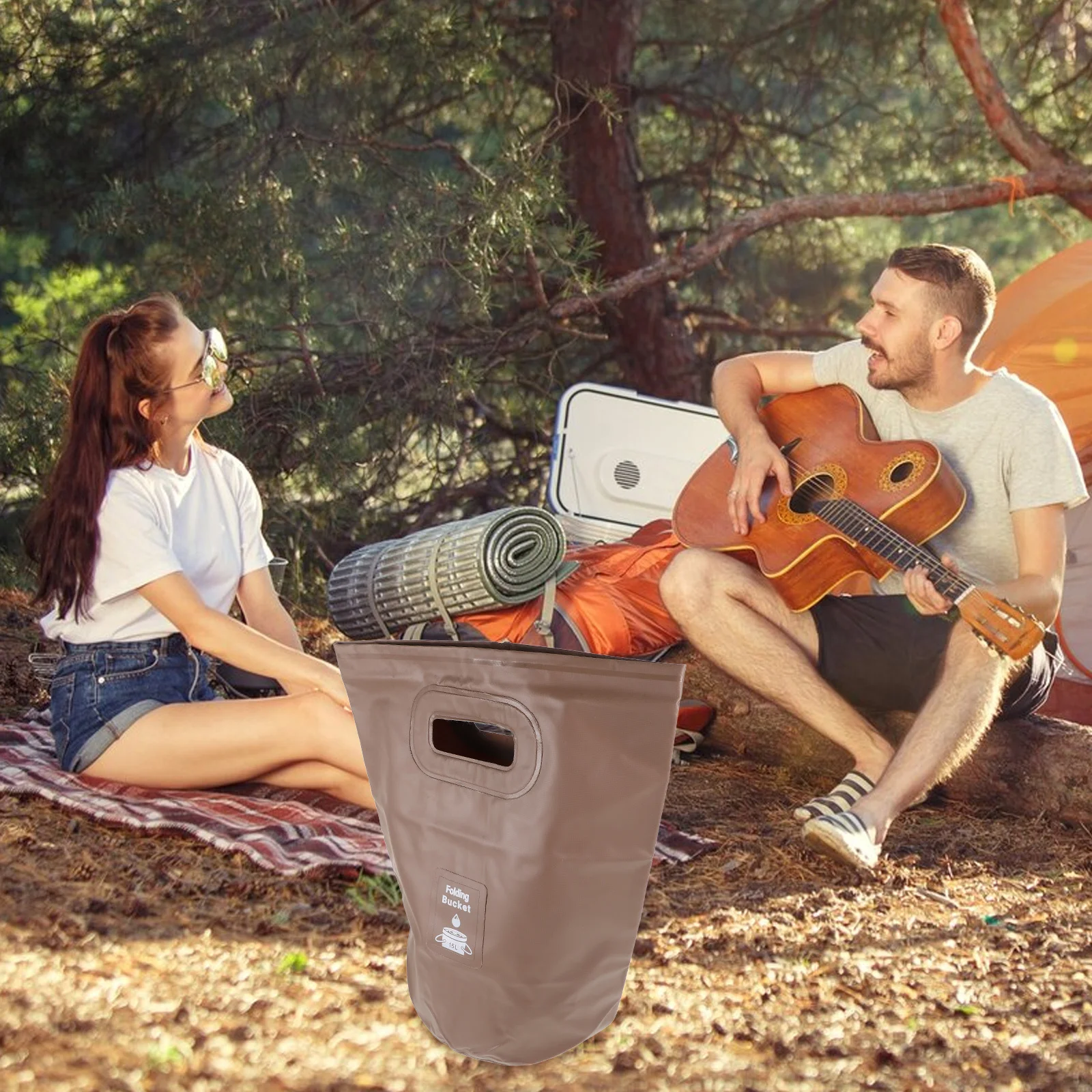 

Outdoor Folding Bucket Multifunctional Collapsible for Camping Fishing Picnics Travel Emergency Collapsible Camping Trash Bin