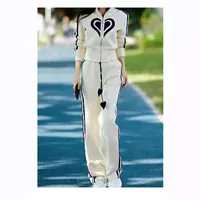 Spring New Stand Collar Zipper Sweatshirt Jacket Bell Bottoms 2-Piece Set Fashionable Casual Sports Suit Women's