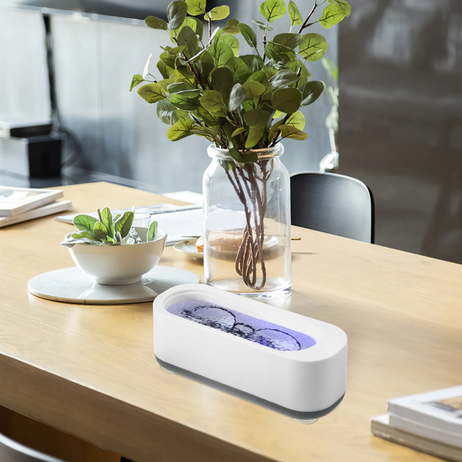 Limpador sônico recarregável, máquina de óculos, joias, limpeza profunda portátil, controle com um botão, suave, multiuso, itens pequenos
