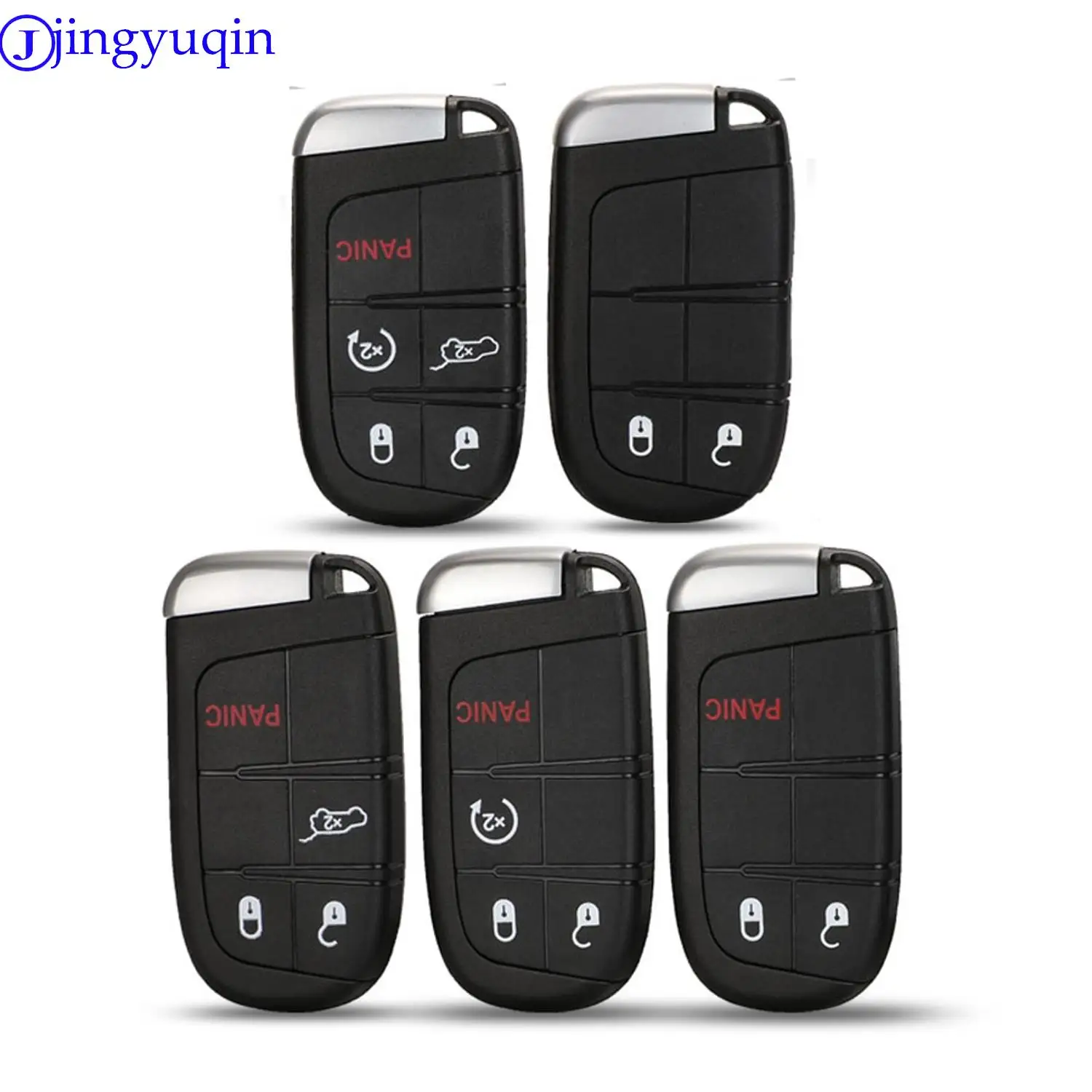 jingyuqin 10PS 2/3/4/5 Buttons Remote Key Shell Case Fob For Chrysler Jeep Dodge Challenger Charger Dart Durango 2011-2018