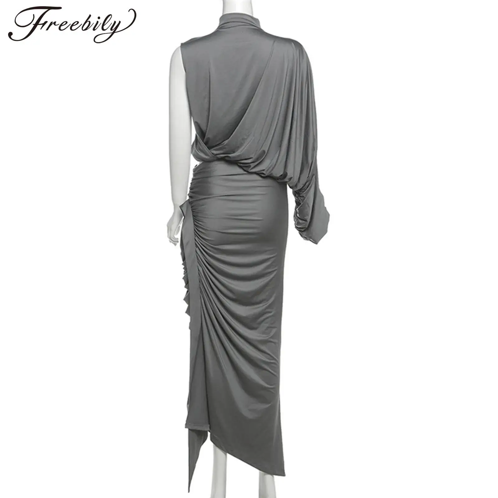 

Female Clothes Sets Women Evening Prom Party Outfit Turtleneck Asymmetrical Top + Pencil Skirt Set Woman's Two Pieces
