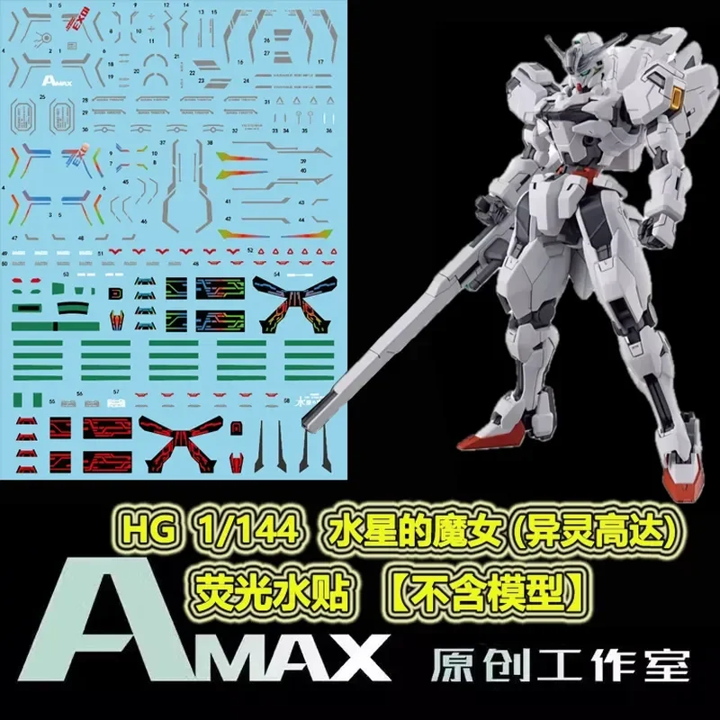 AMAX Studio High-Precision Fluorescent Waterslide Decals for HG TWFM Mercury Witch Pegasus Caliban Hobby DIY Accessories