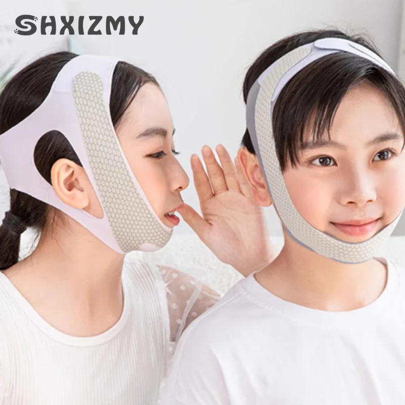 Reusable Face Slimming Bandage V Line Face Shaper Children's Chin Cheek Lift Up Belt Facial Massage Strap Face Skin Care Beauty