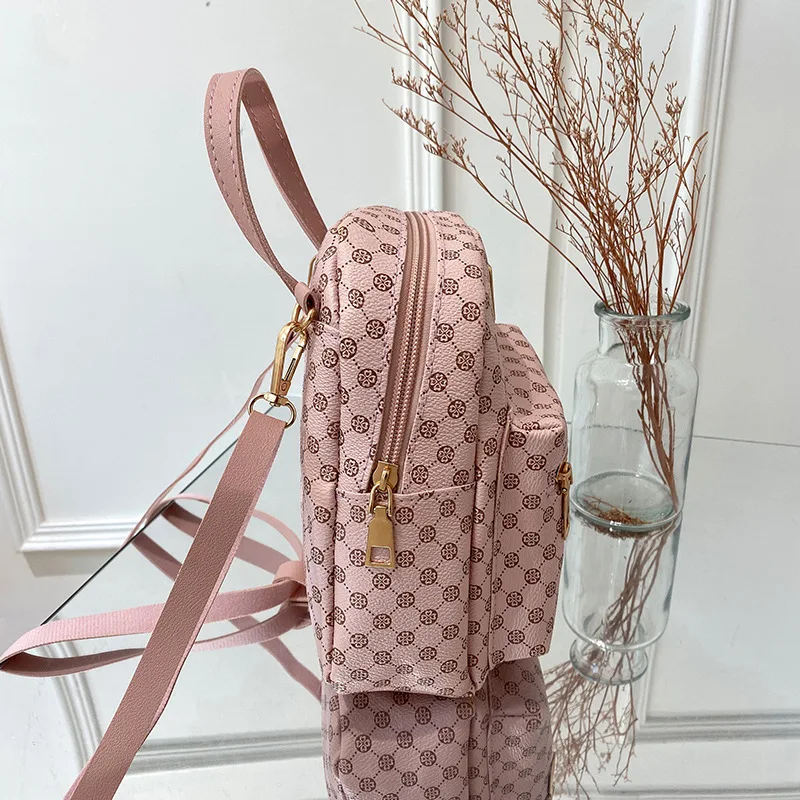 Fashion Casual Women Mini Backpack Luxury Pu Leather Small Bag School Girl Backpacks Korean Style Ladies Cute Travelling