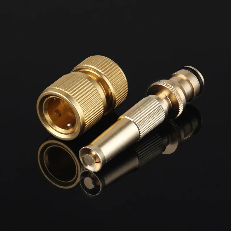 Household Car Wash High Pressure Water Gun Alloy Direct Spray Gun Quick Connection Set Copper Plated Direct Spray Gun