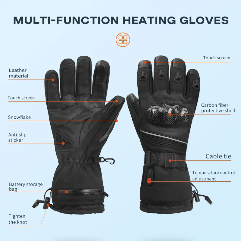 Winter Heated Gloves Man Woman Waterproof Snowboard Cycling Motorcycle Ski Outdoor Winter Adjustable In Three Levels Gloves