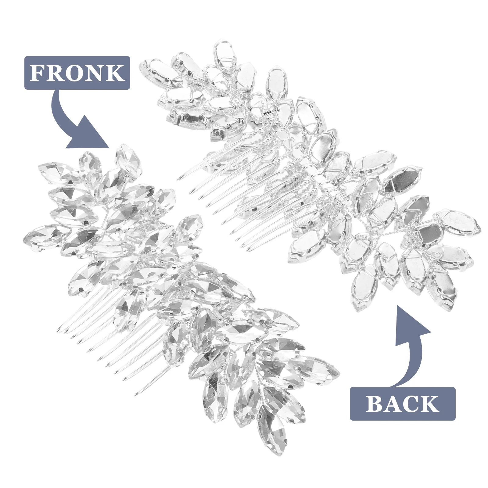 كريستال الزفاف خوذة حجر الراين الزفاف مشط الشعر ورقة الجانب قطعة شعر اكسسوارات وصيفة الشرف للنساء غطاء الرأس وصيفه الشرف #3