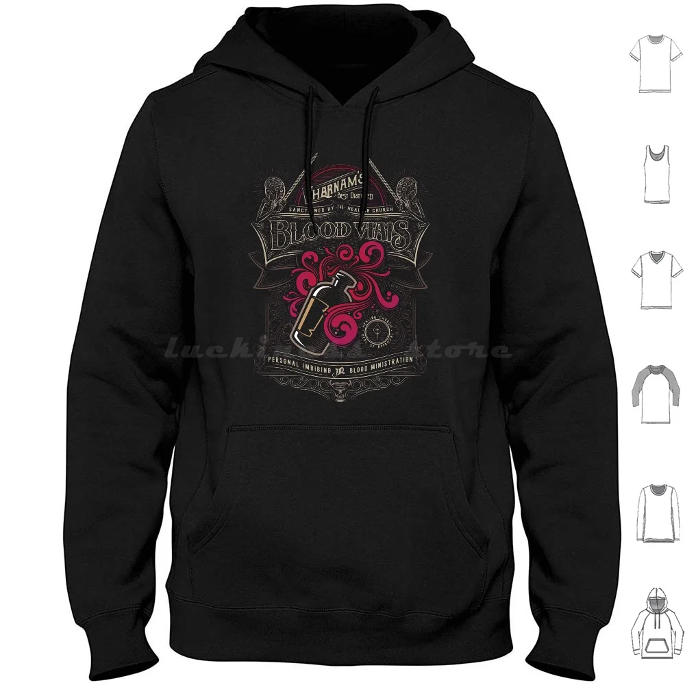 Yharnam'S Blood Vials Hoodie cotton Long Sleeve Yharnam Blood Vials Bloodborne Dark Souls Ps4 Video Game Gothic Label Product