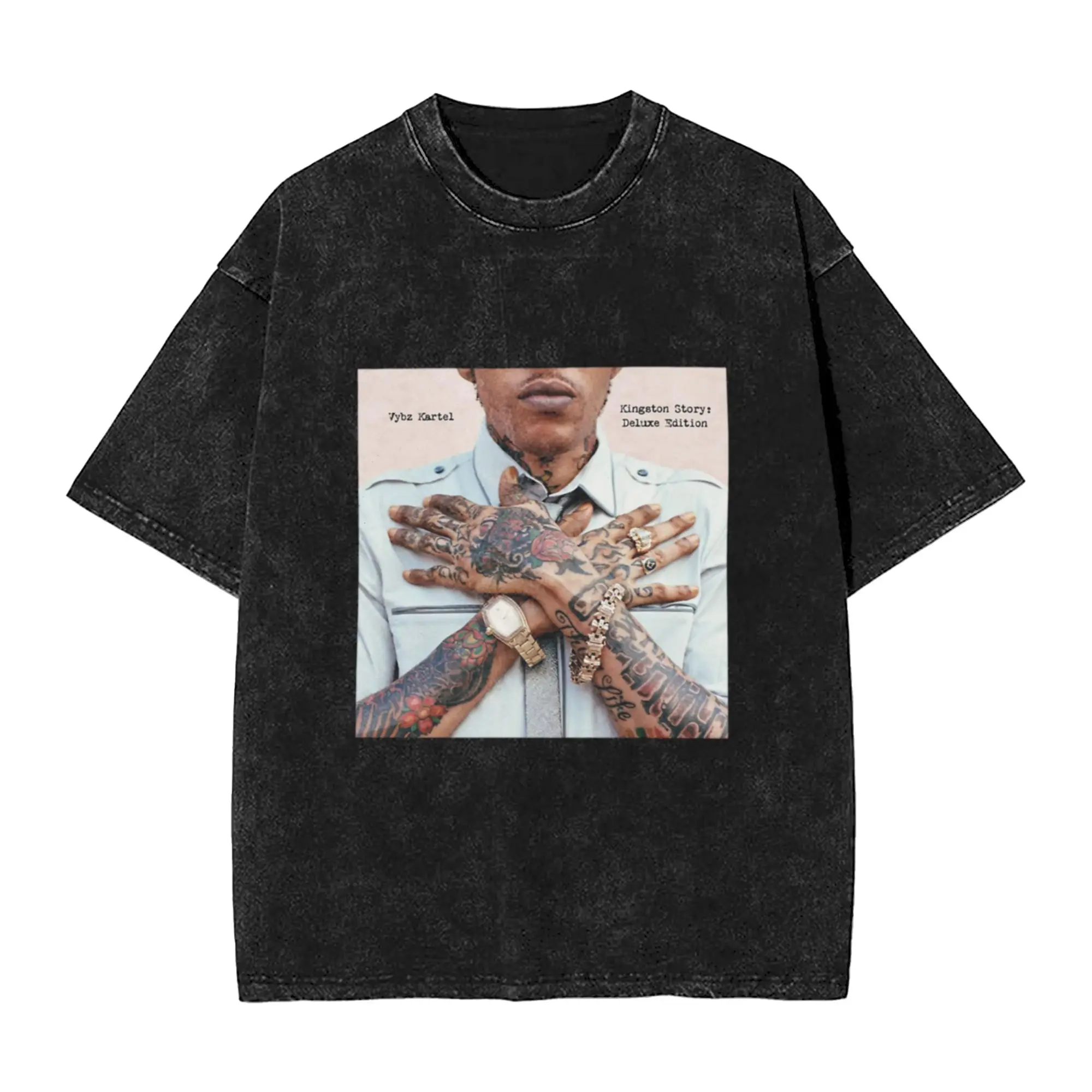 Vybz Kartel Kingston Story Classic Comfort A T-Shirt Oversized Short Sleeve Men's Women's Cotton Tees Tops