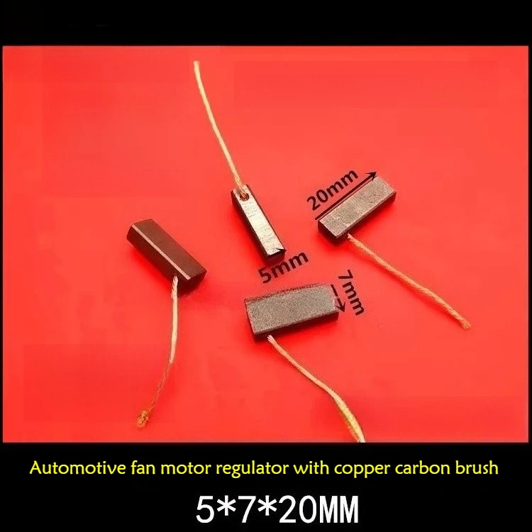 Copper Carbon Brush 5x7x20MM for Auto Fan Motor and Silicon Rectifier Alternator Generator Replacement