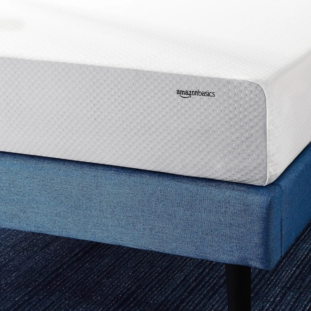 Basics Traagschuim Matras, Medium Stevig, 8 Inch, Koningin, Wit/Grijs