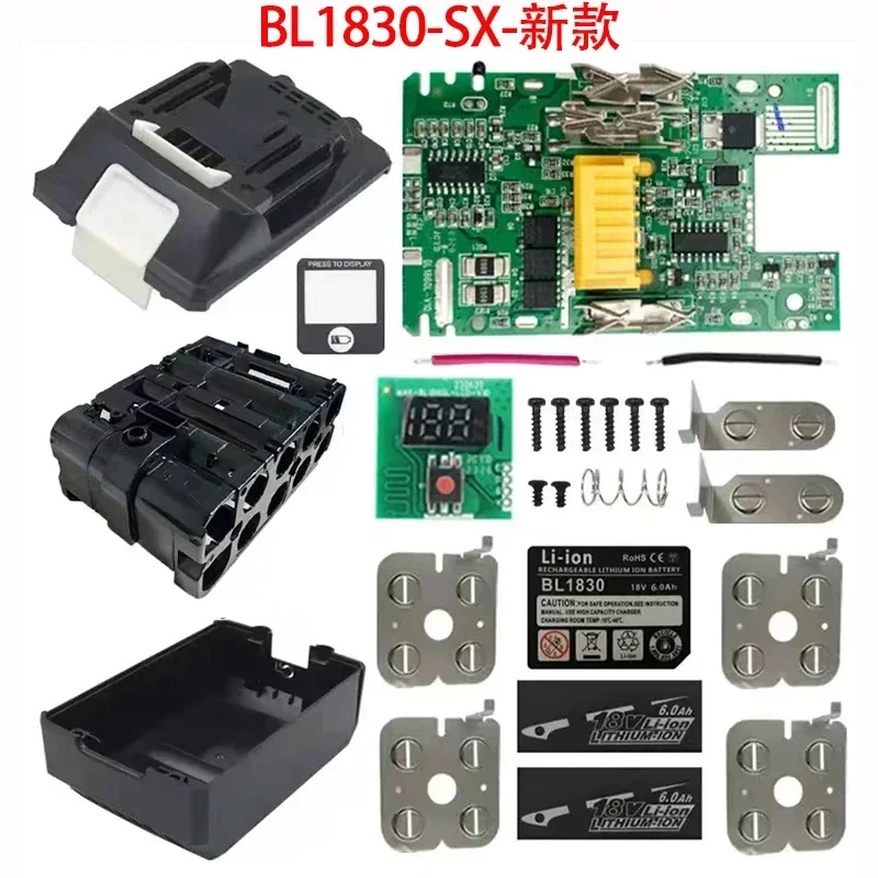 

BL1830 Li-ion Battery Case Charging Protection Circuit Board PCB LED Digital Indicator Box For Makita 18V 6.0Ah Housings Shell V