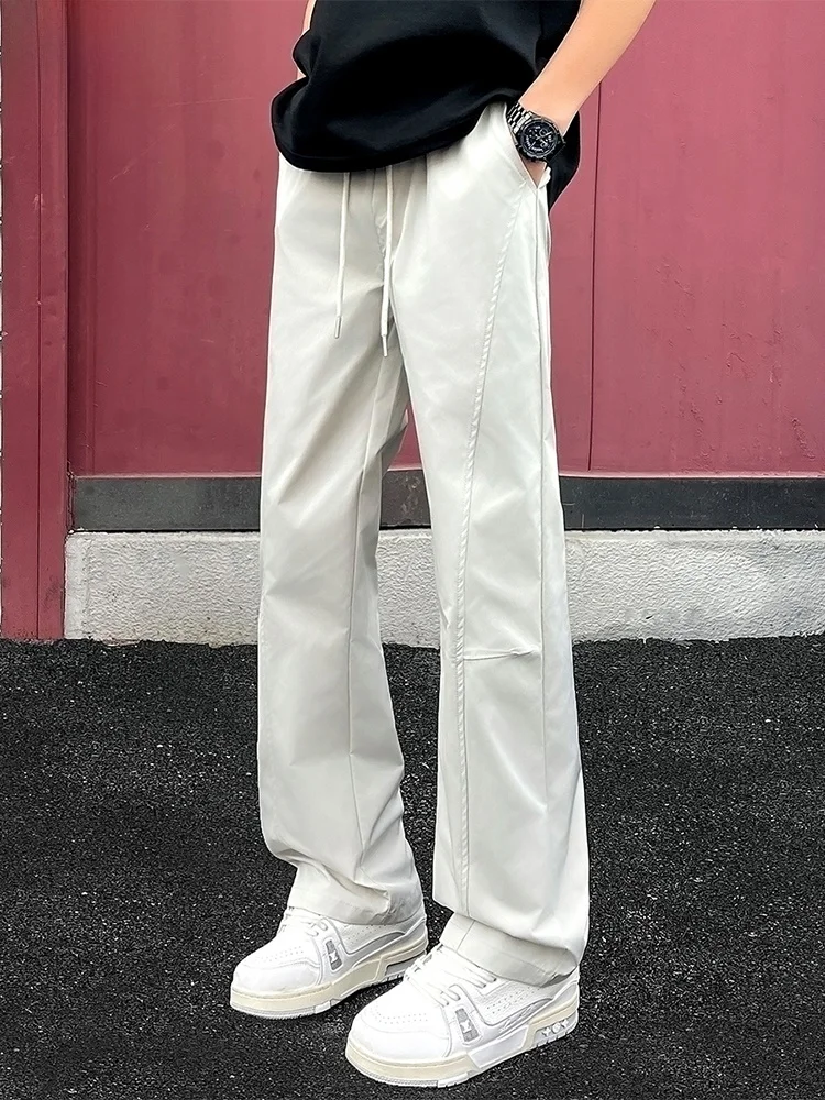 

White Casual Bell Bot Pants for Men Summer Thin Loose American Sle Knife Long Pants TUCANO Breathable Comfortable Polyes...