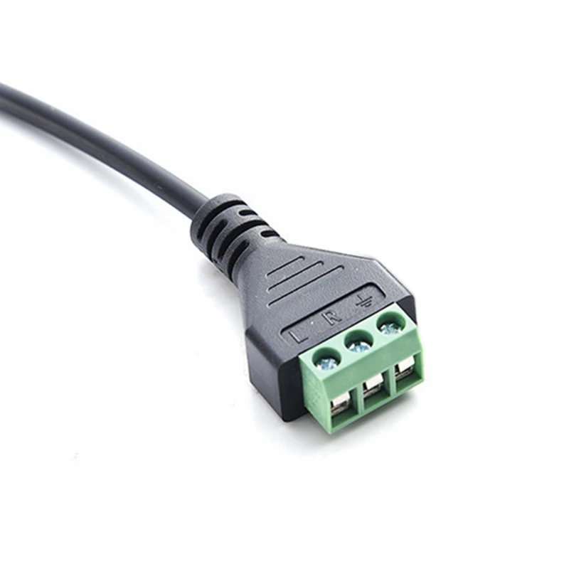 OUVU-3.5mm 3-Pole Stereo Stekker naar 3-Pin AV Video Schroef Shield 30 cm Balun Terminal Jack Connector Adapter Kabel
