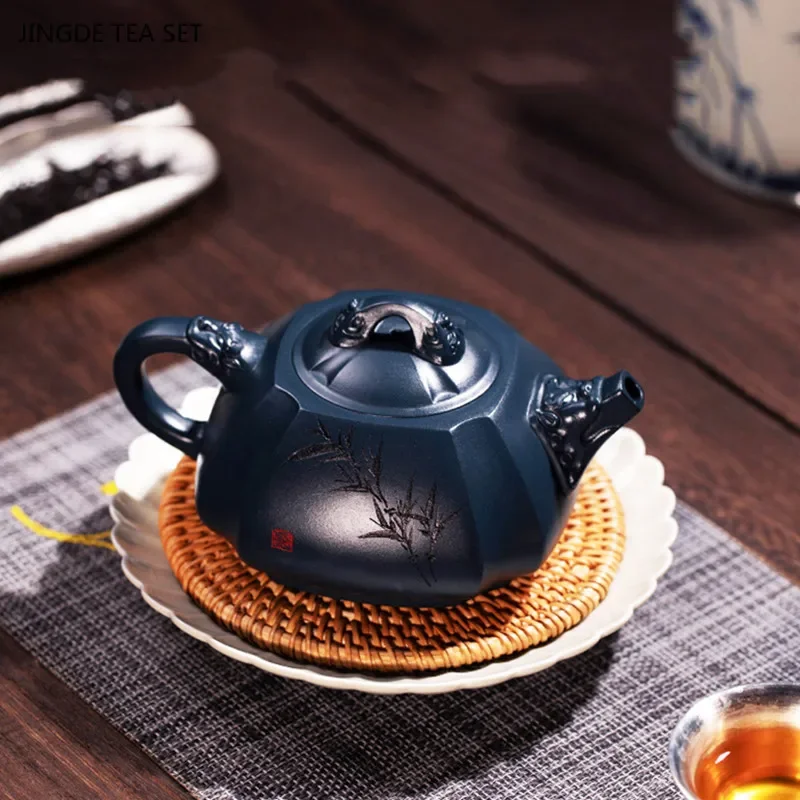 

280ml Chinese Yixing Purple Clay Tea Pot Boutique Azure Mud Beauty Teapot Classic Zisha Filter Kettle Customized Tea Accessories