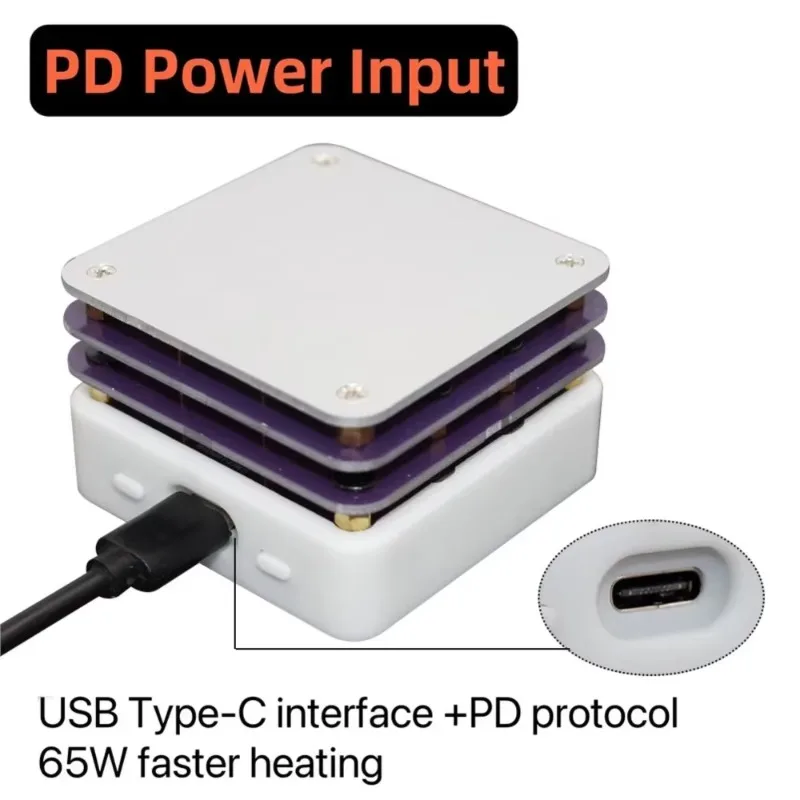 PD 65W Mini Thermostatic Table Heating Plate Preheater LED Light Display Reflow Soldering Station Soldering Heating Table