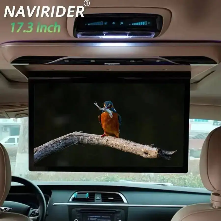 17.3 Inch Android 13 Car Roof Ceiling Monitor 4G WIFI Universal Car TV Screen HDMI USB Multimedia Video Player for Entertainment