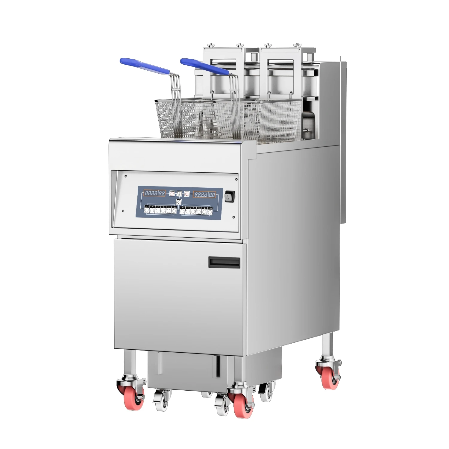 

Фритюрница с автоматическим подъемом корзин, электрическая, с фильтром для масла, компьютерным управлением, из нержавеющей стали, для коммерческих ресторанов