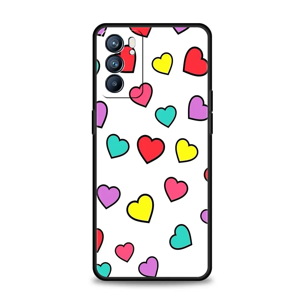 Cute Cat Dog Paw Love Case For Oppo Reno8 Reno7 Reno6 Pro A54 5G Find X6 X5 A53 A52 A9 A15 A95 A17 A16 A76 A74 A57 A31 Cover