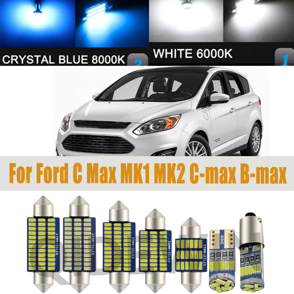 For Ford C Max MK1 MK2 C-max B-max S-max 2004- 2012 2013 2014 2015 2016 2017 2018 2019 2020 2021 Interior LED Lights Kit Canbus