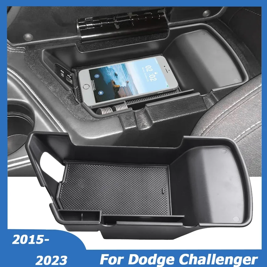 

For Dodge Challenger 2015-2021 2022 2023 Center Console Armrest Storage Box Organizer Tray Holder Car Interior Accessories