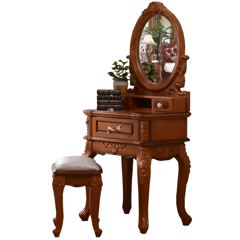 YY European-Style American-Style Solid Wood Dresser Customized Small Apartment Mini Makeup Table