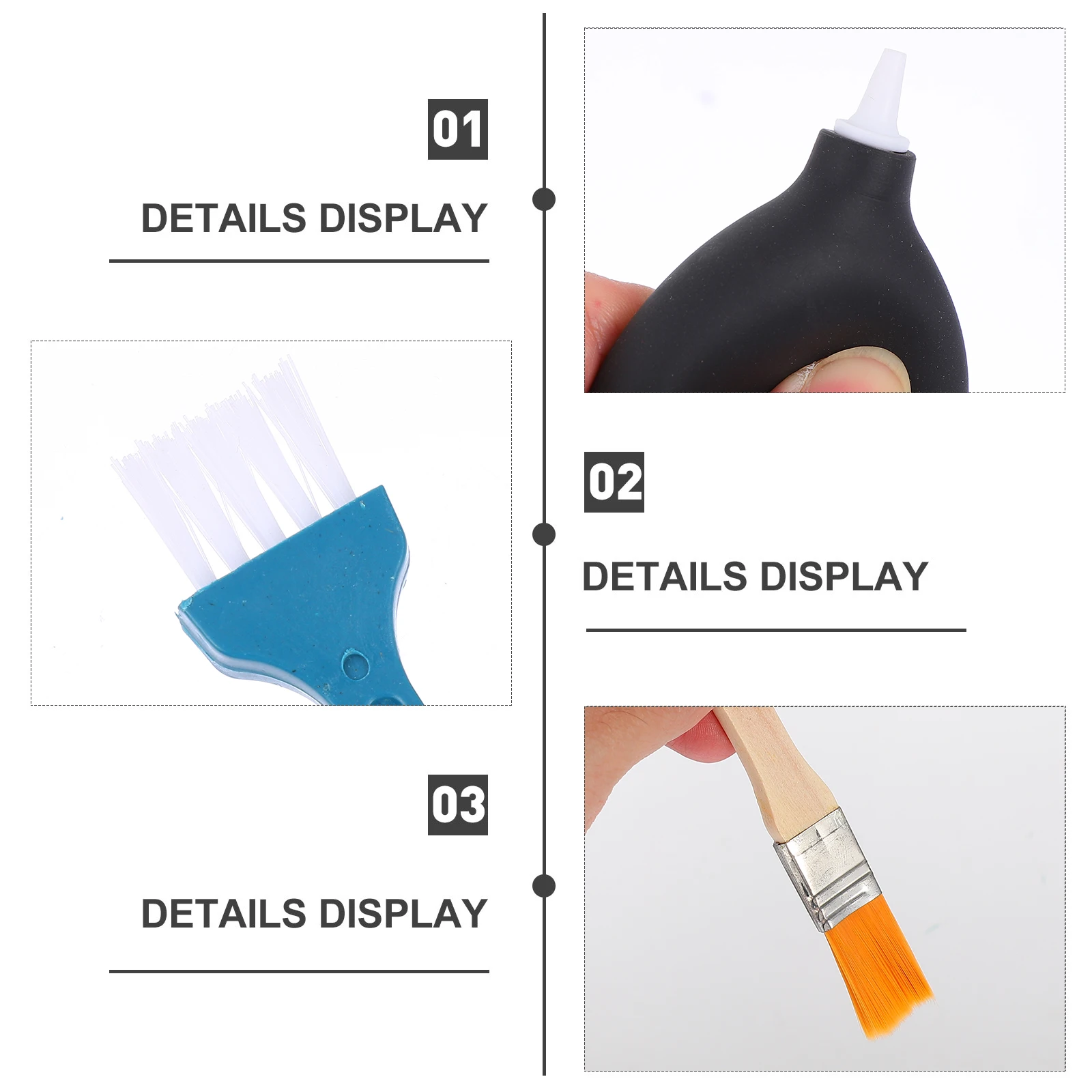 

2 Sets Headphone Cleaning Kit Electronic Device Dust Cleaner Tablet Laptop Air Blower Nylon Brush Hard Bristle Stubborn Stain