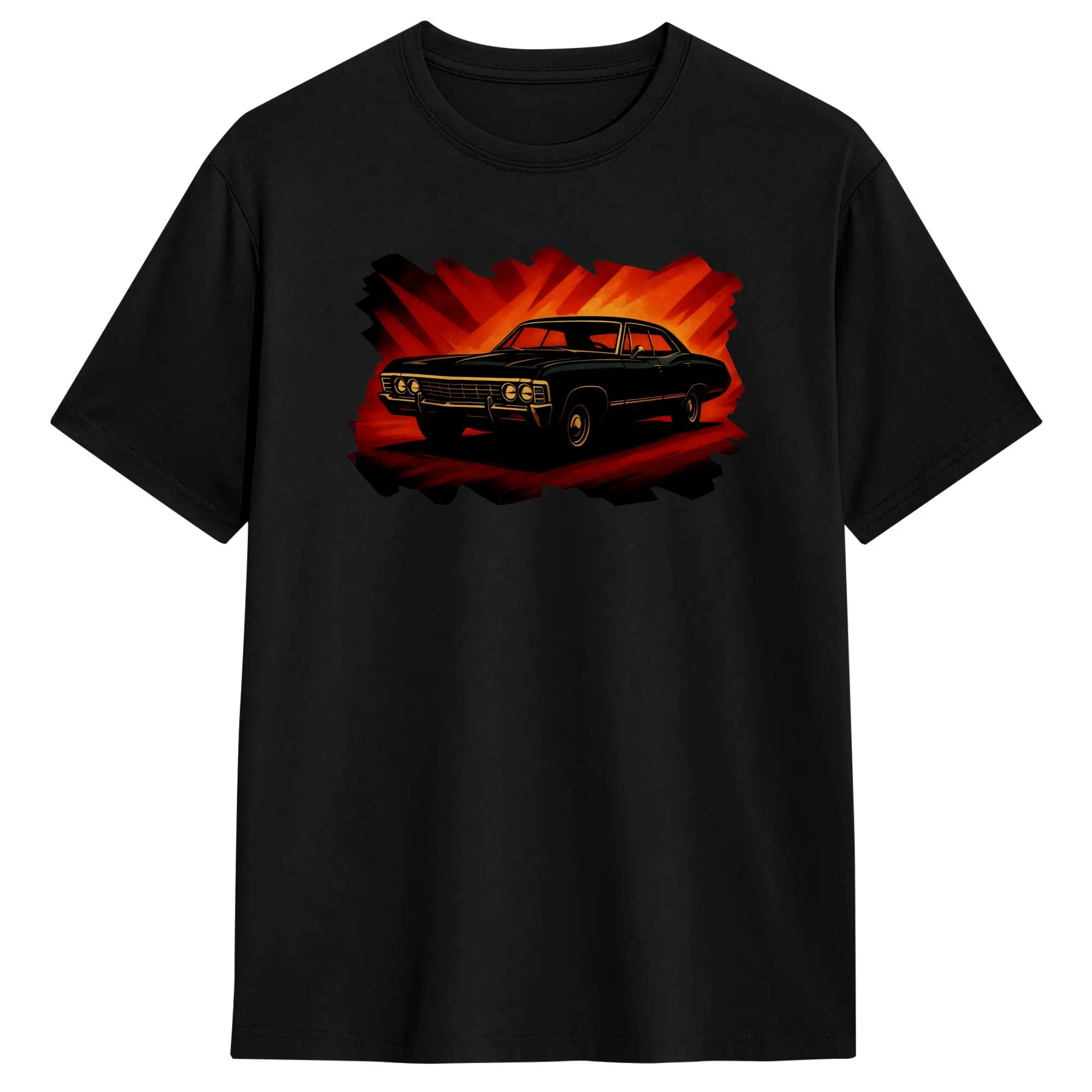 

Мужская футболка IMPALA SPN Impala Supernatural, винтажные хлопковые футболки, футболка с короткими рукавами, одежда с круглым вырезом, летняя одежда