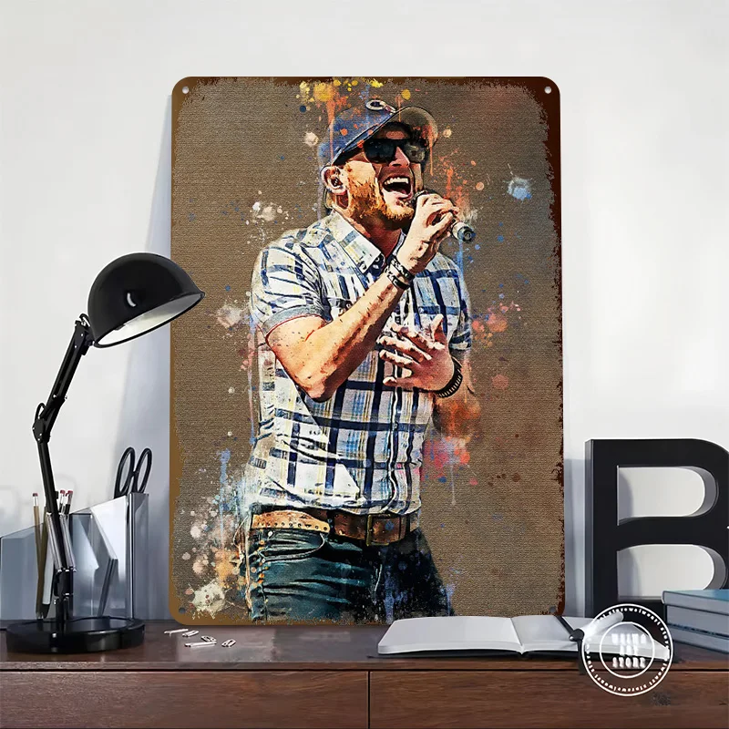 Cole Swindell 3D Texture Metal Poster Customized Wall Art Tin Sign Gift for Mancave Aesthetic Decoration Room Home Decor Luxury