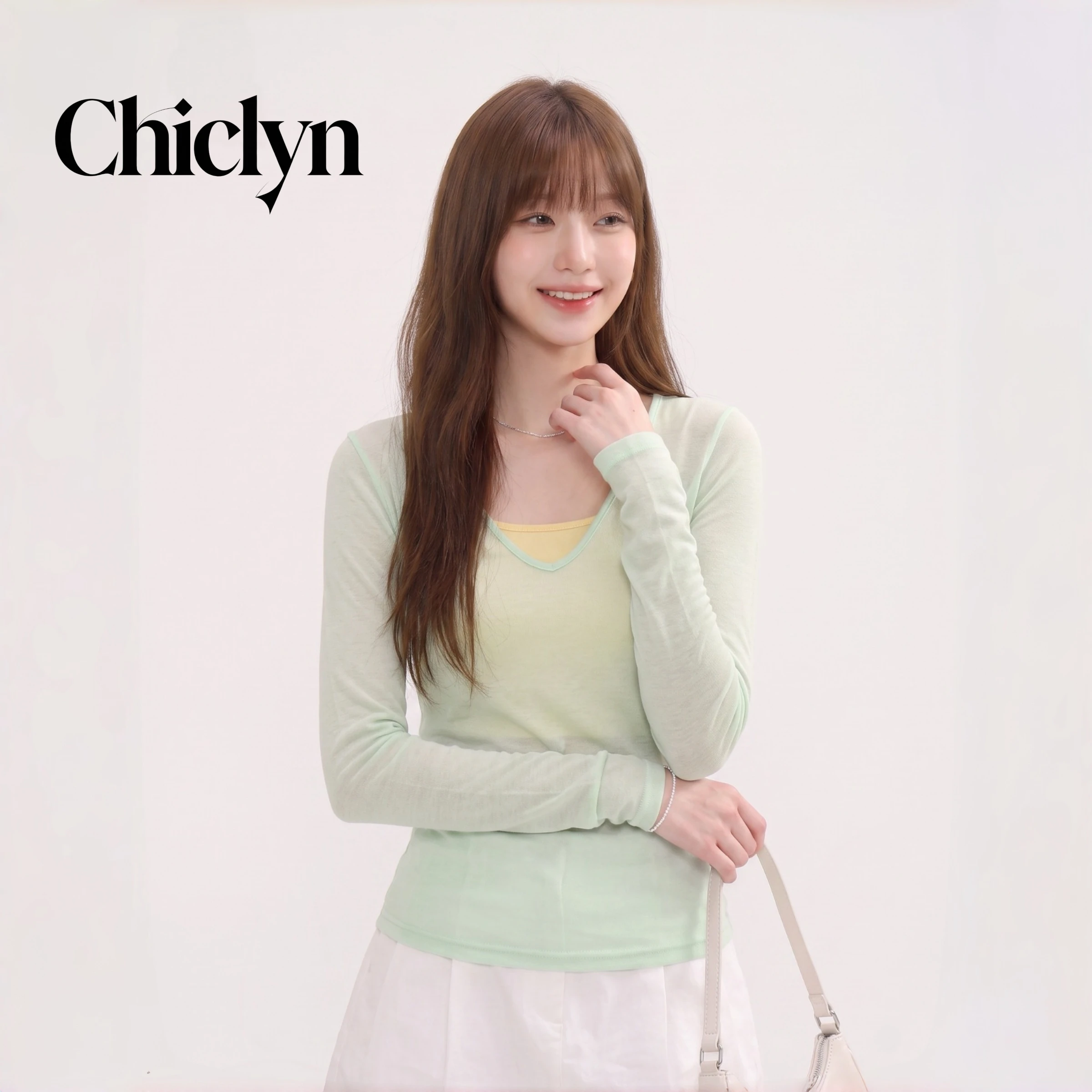 Summer Pure Desire Style V-Neck Thin Cover Shirt And T-Shirt Set Women's Fashionable Two-Piece Ensemble with Hanging Neck Vest T