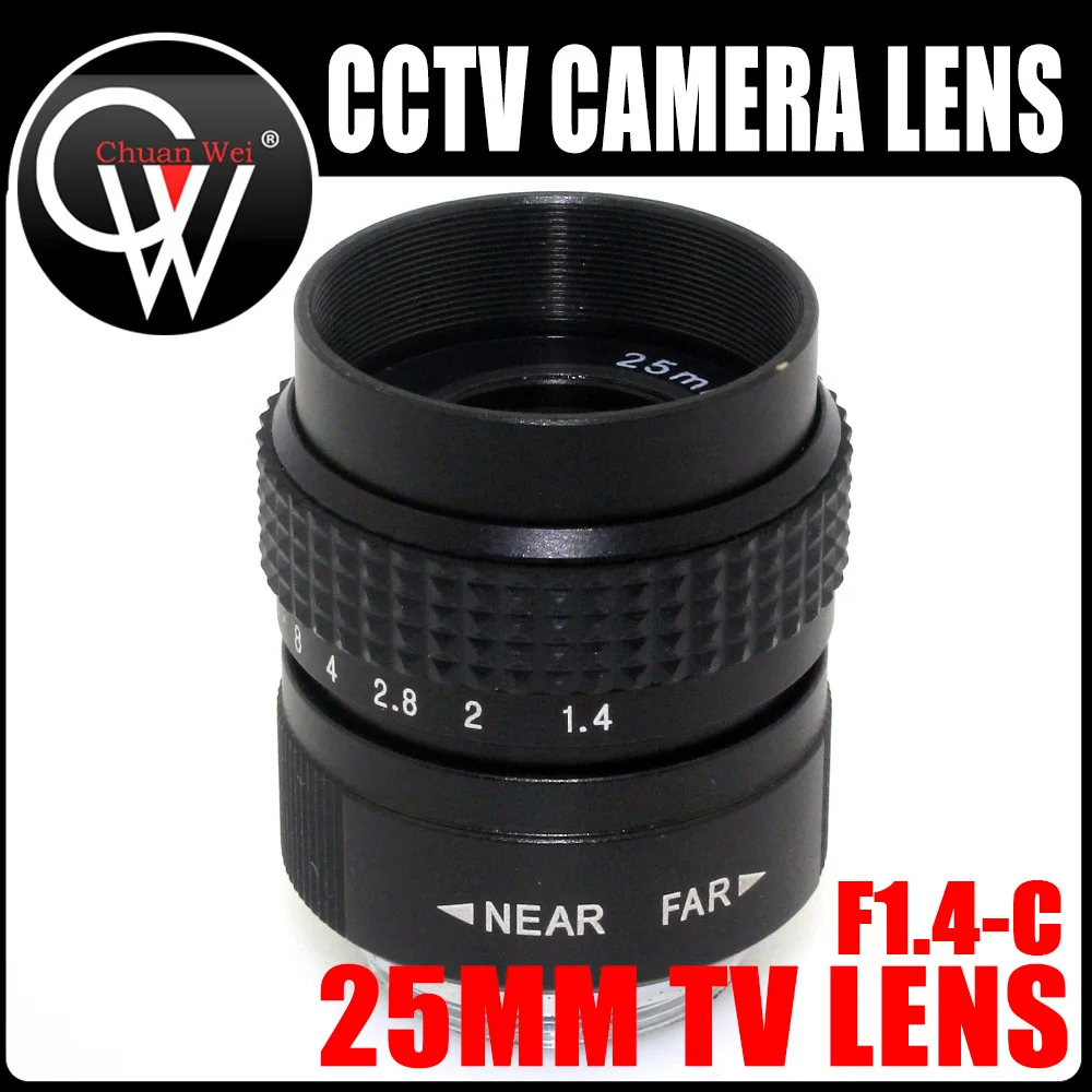 

Silvery Black TV 25mm lens f1.4 C Mount 1/2" TV Lens For Canon NiKON Camera Eos J1 J2 J3 V1 J2 CCTV Camera Accessories