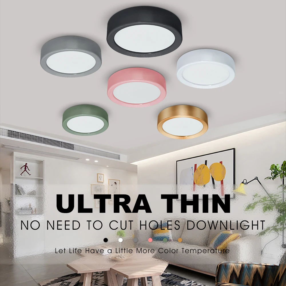 Surface Mounted Ultra Thin LED Ceiling light lamp 220V Colorful LED Modern Panel Light 15W 10W Ceiling Lights For Living Room