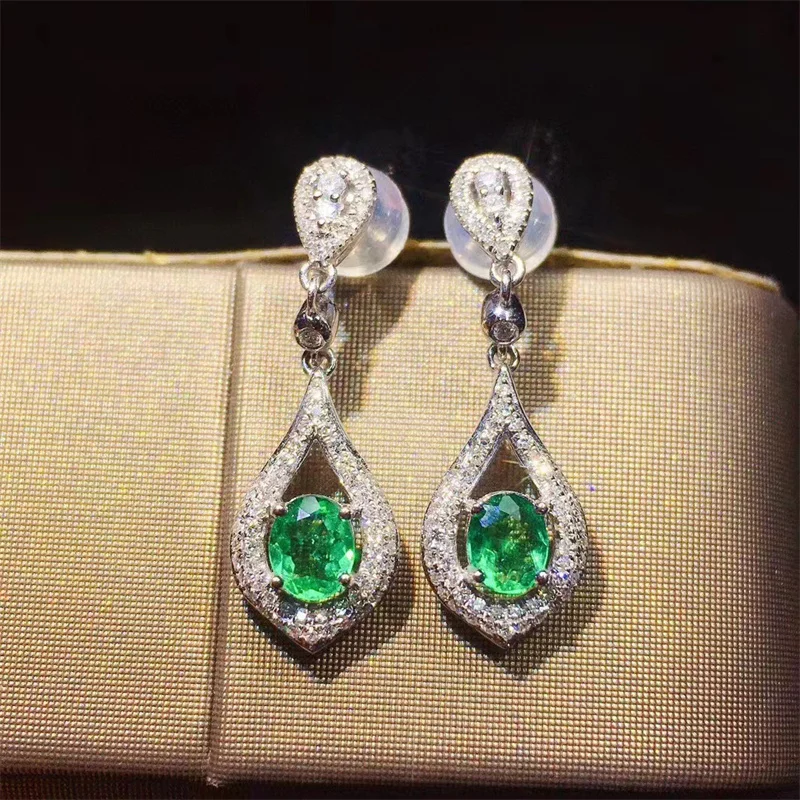 

Серьги-капли из стерлингового серебра 925 пробы с изумрудом для женщин, подарок из натурального драгоценного камня Gorgous, рождественский подарок на свадьбу с сертификатом