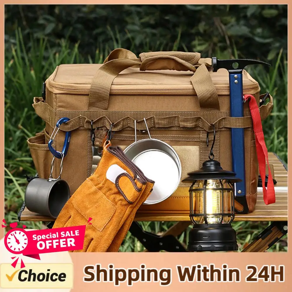 

30L Camping Storage Case Camping Cooking Utensil Organizer Large Capacity Car Trunk Storage Bag Collapsible Utility Supplies