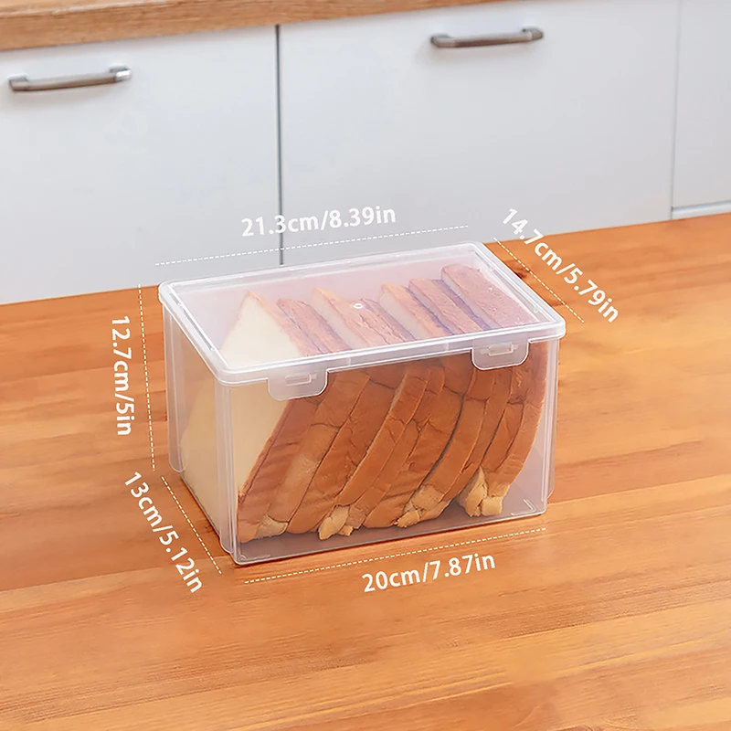 Bread Container Storage Box Kitchen Dispenser Bread Boxes Baking Bread Cake Containers Airtight Box Refrigerator Clear Kitchen